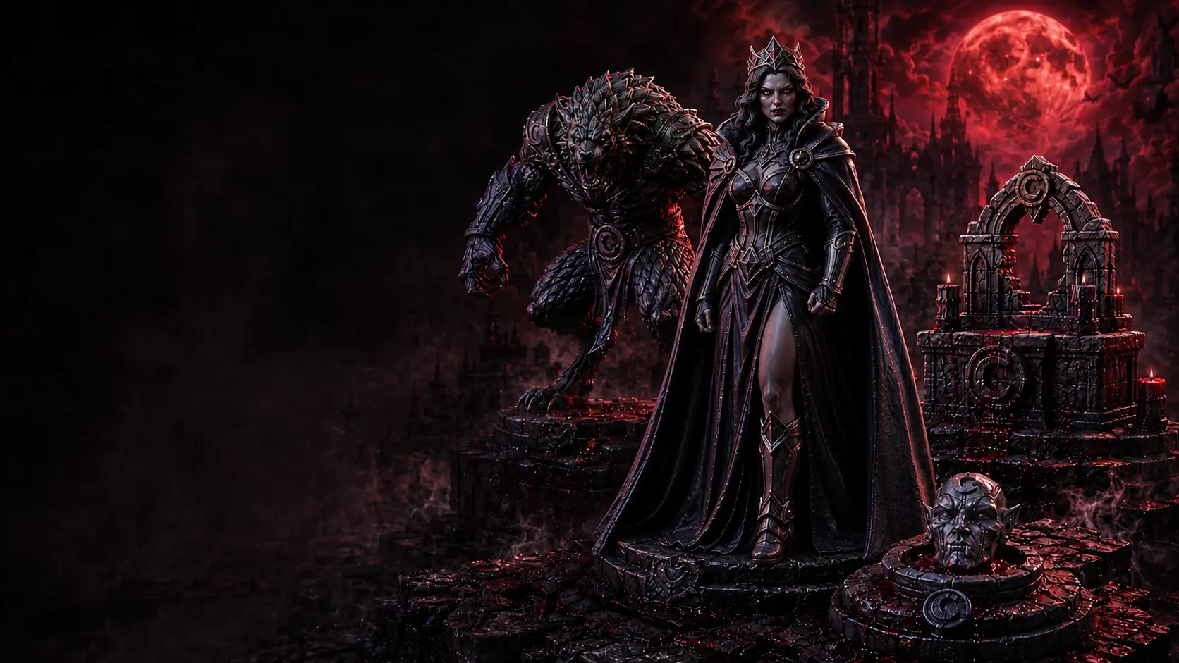 The Blood Moon Covenant — vampire nobility gathered under the blood moon